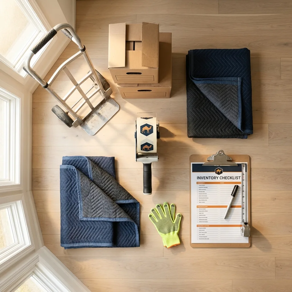 Professional moving supplies and packing materials layout for Jemez Pueblo residential relocations